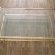 Table basse vintage en lucite metal et verre 1960