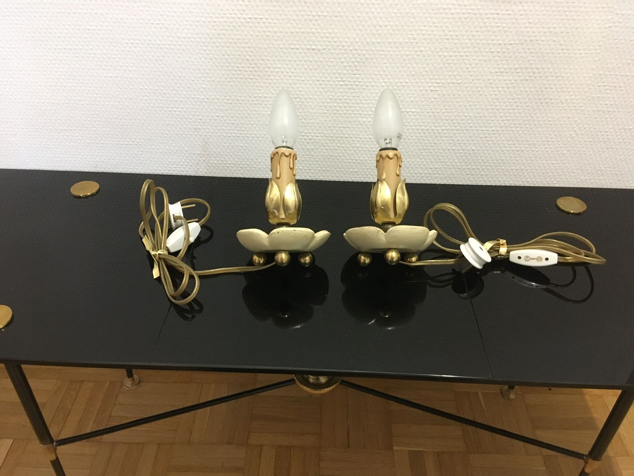 Paire de lampes de chevet 1950