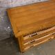 Chest of drawers vintage rattan and oak compass feet