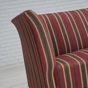 1960s, Danish 2-seater sofa, striped red/multicolor furniture wool.