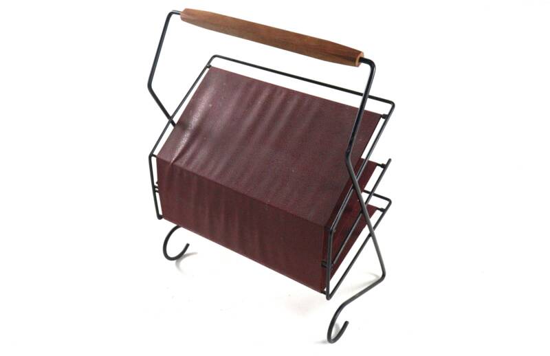Magazine rack leather + metal