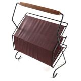 Magazine rack leather + metal