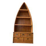 Boat-shaped bookcase - Calypso model from the Gauthier collection