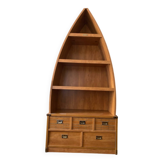 Boat-shaped bookcase - Calypso model from the Gauthier collection