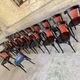 Set of 27 black and red bistro chairs – All wood