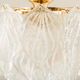 Novaresi Murano glass frosted leaves chandelier, Italy 1970s