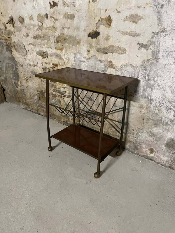 Table d’appoint vintage porte-revues/vinyles