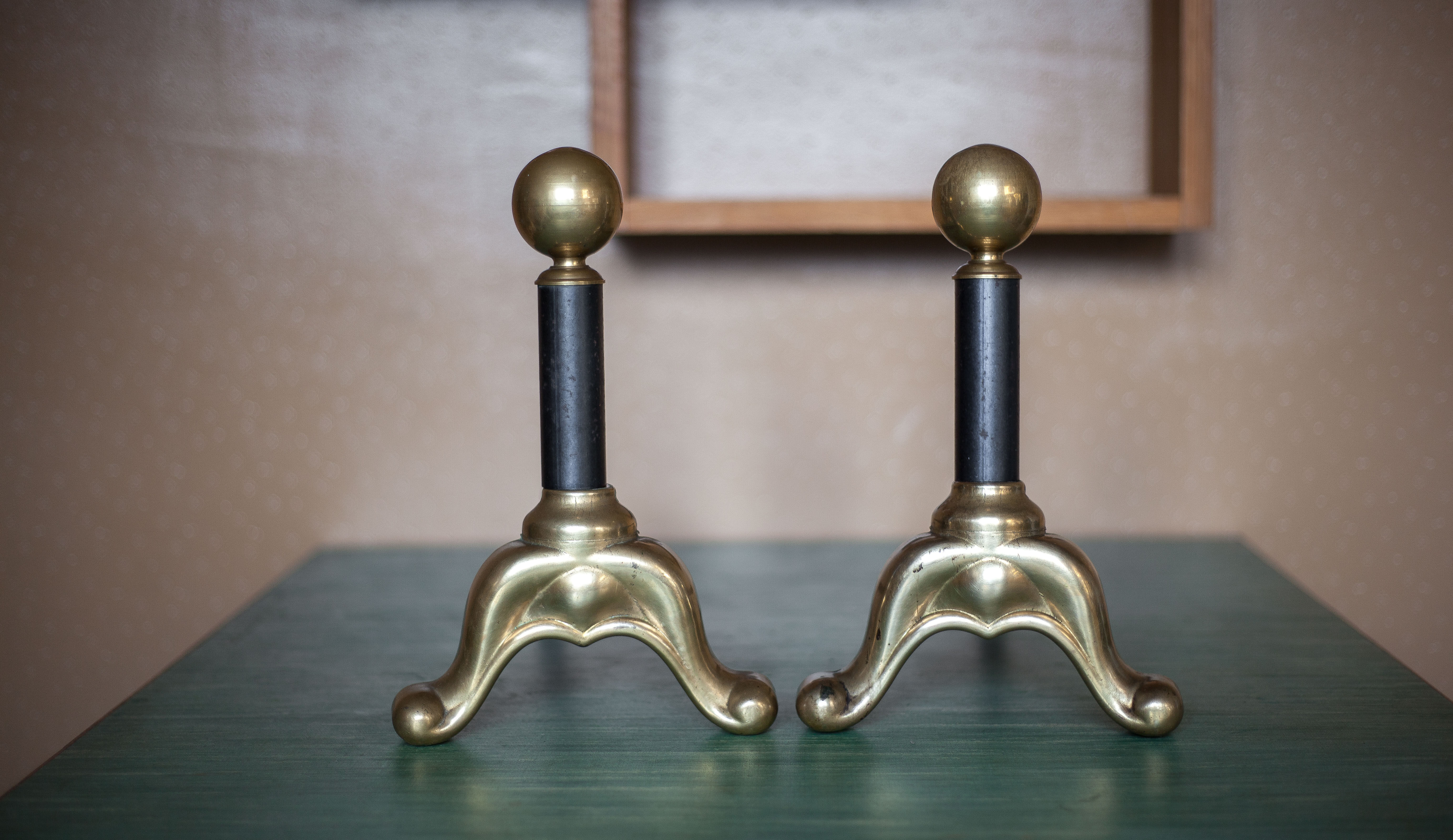 Paire de chenets de cheminée vintage