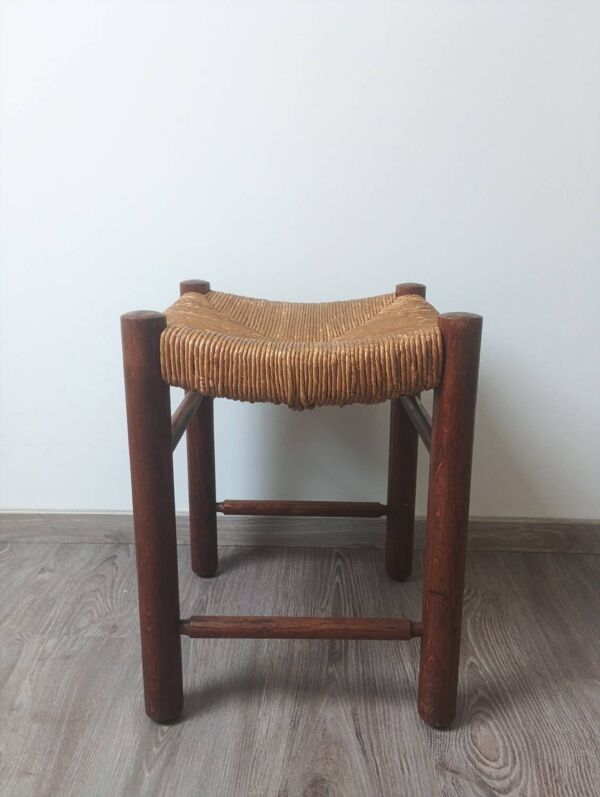 Tabouret en osier ancien