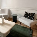 Ceramic pedestal table - BLACK