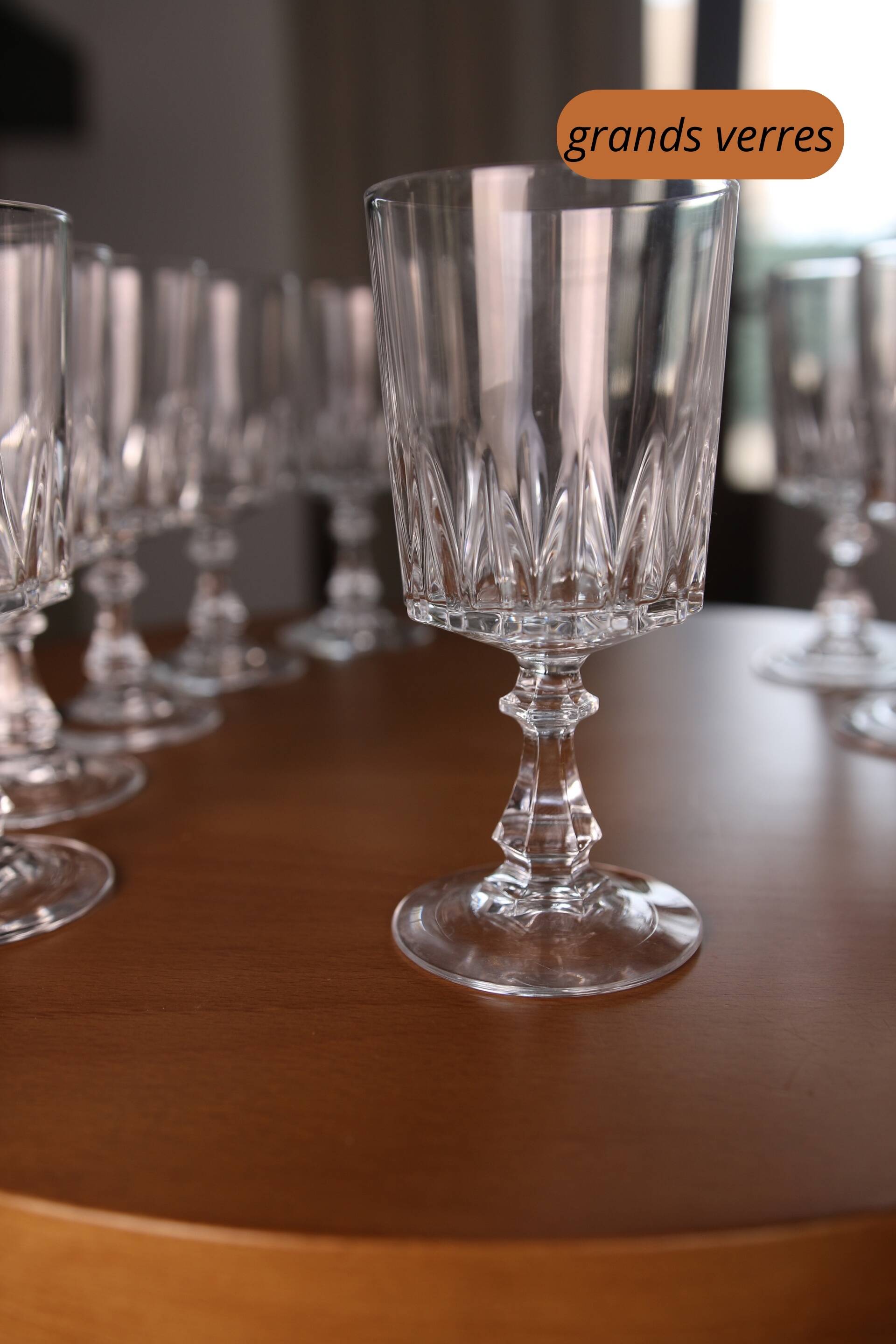 11 wine glasses, "Louvre" model, Cristal d'Arques