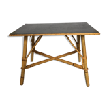 Table low recangulaire rattan, plastic coating, the 60 - rattan rectangular vintage table
