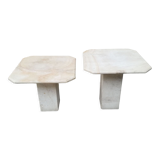 Nesting coffee tables in natural travertine