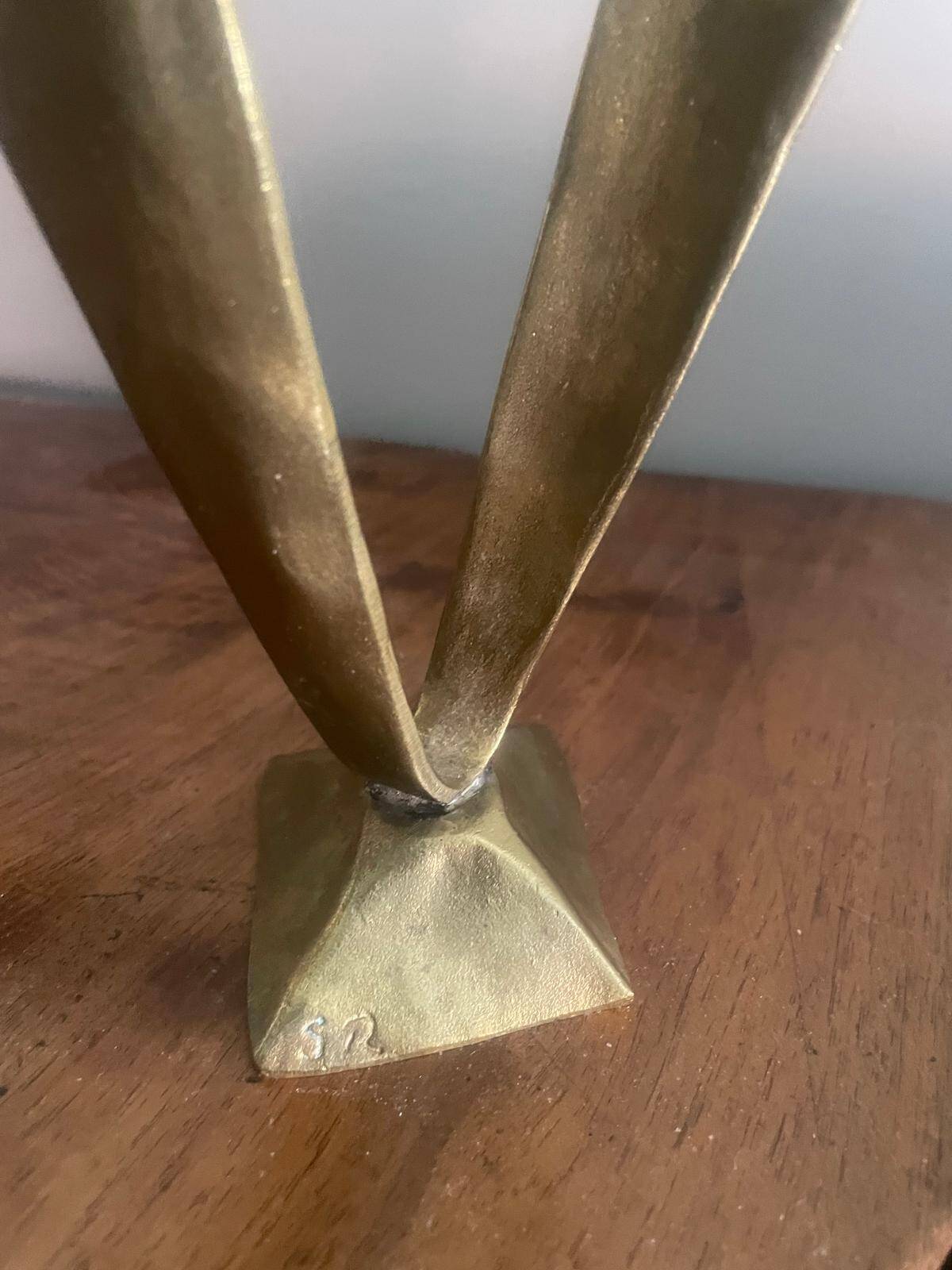 a pair of 1950s Scandinavian brass candlesticks