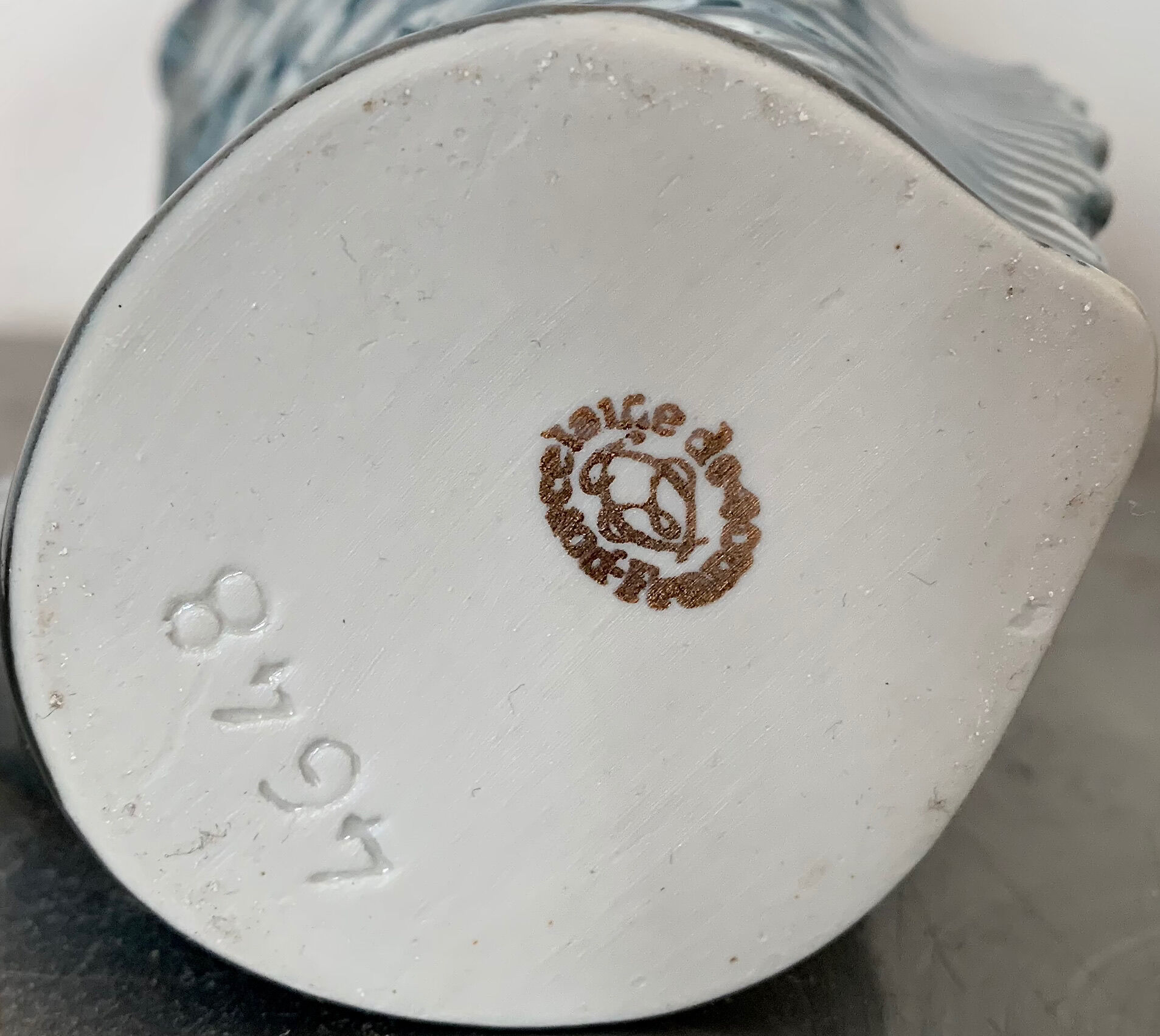 Blue lustre porcelain fish jug