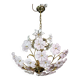 Charming Murano Vintage Chandelier White and Pink Flowers