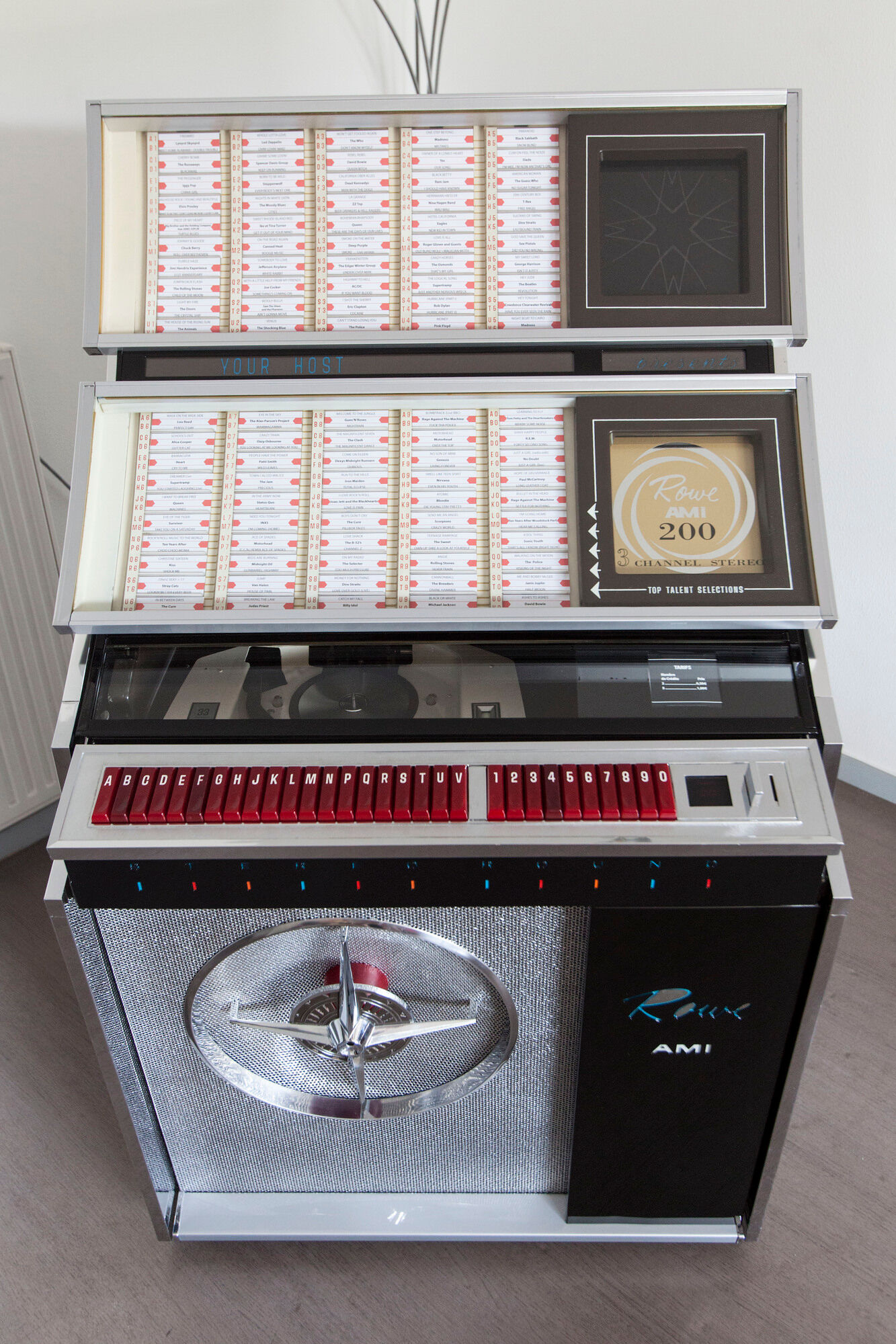 Jukebox Rowe friend from 1963 model"Jal" capa 100 vinyl compilation pop, rock, metal from 1950 to 1990