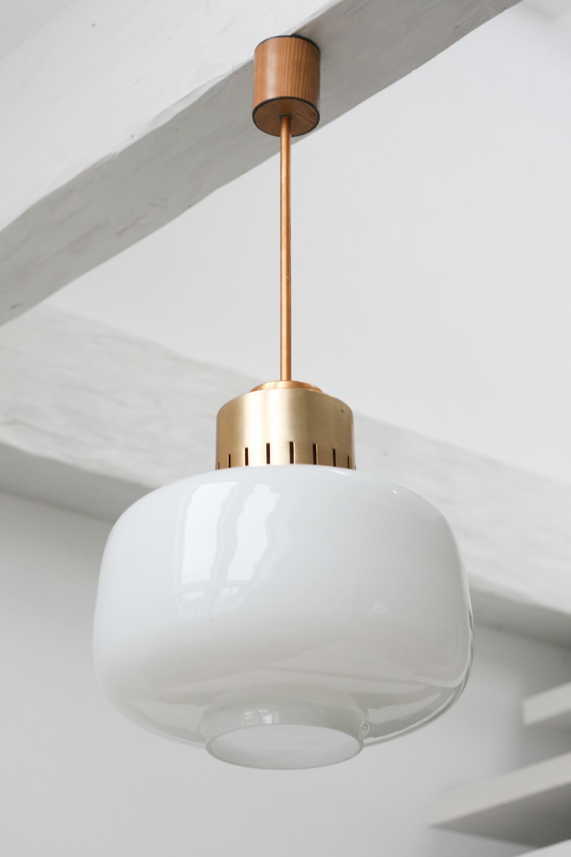 Pair of vintage opaline glass pendant lamp from Sijaj, 1960s