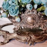 French Art Nouveau planter and "above all" in silver-plated metal and mirror dating from 1900 or earlier