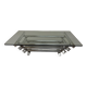 Space coffee table from the 70s, tubular metal and glass, Italian design