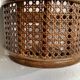 Duo wall lights, 3 M fabric cable, rattan and cane, 70s