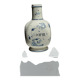 Vase en faïence blanche décor bleu O. HIPER