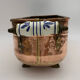 Old copper planter, brass feet - Circa 1900