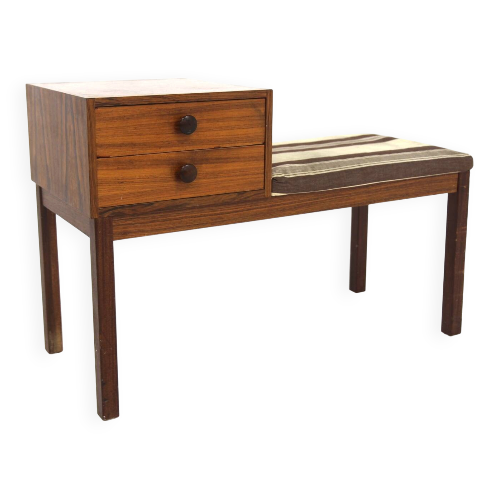 Banc-téléphone scandinave en palissandre, Suède, 1960