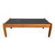 Solid oak and slate coffee table from the 50s-60s