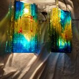 Pair of raak glass appliques, Willem Van Oyen, Chartres model