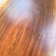 Table basse années 50 plateau bois exotique XXL