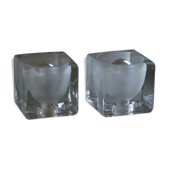 Paire de lampes de table  peill & putzler ice cube ta14 (1970)