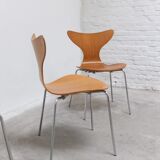1st edition set of 4 'Lily' chairs in oak by Arne Jacobsen for Fritz Hansen, 1969