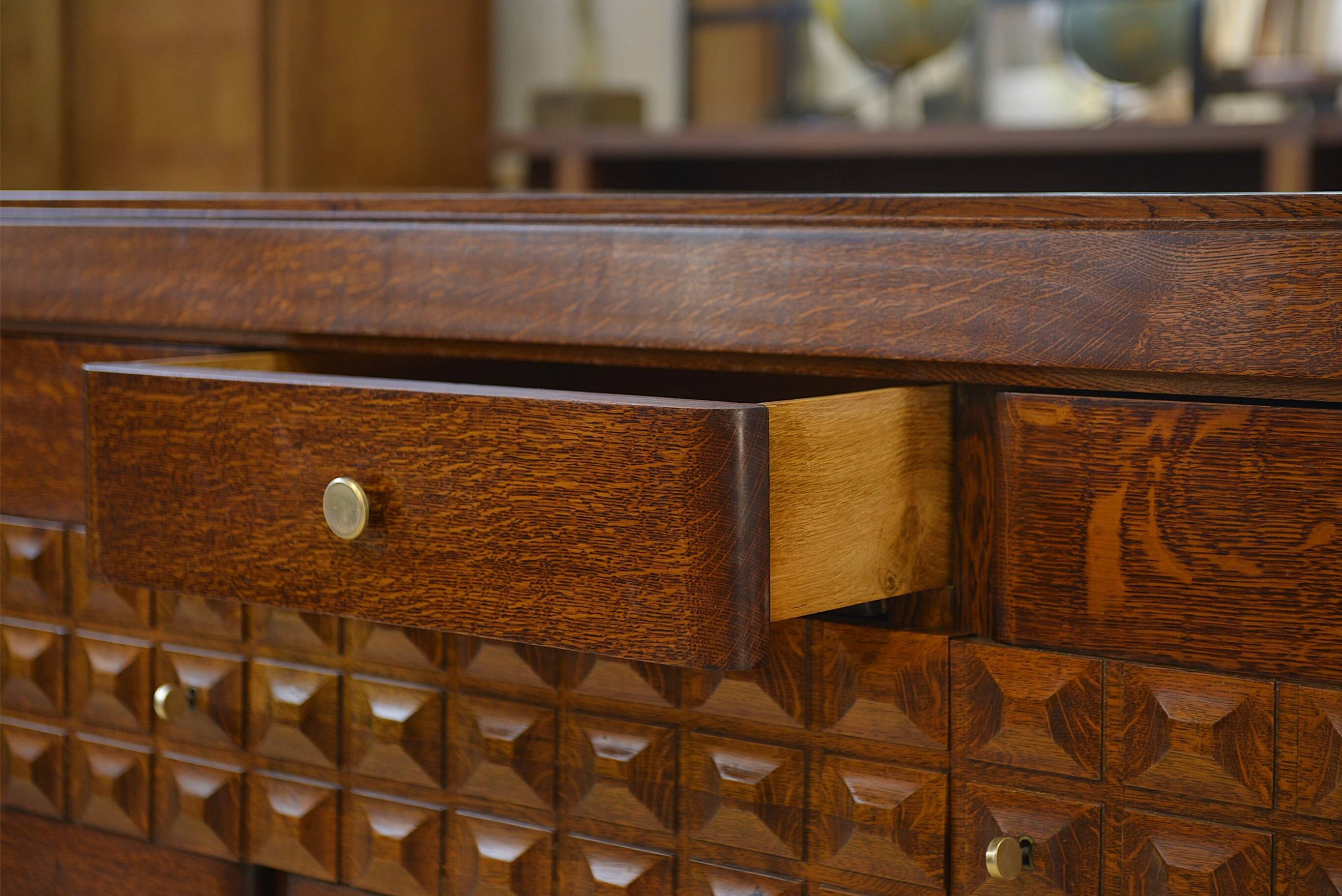 Brutalist sideboard attributed to Charles Dudouyt 1940s