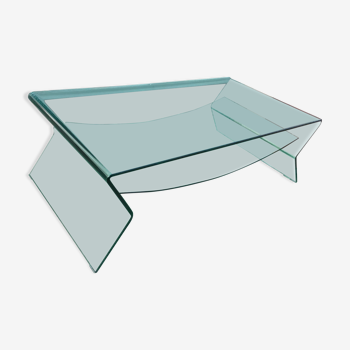 Curved glass coffee table XXth