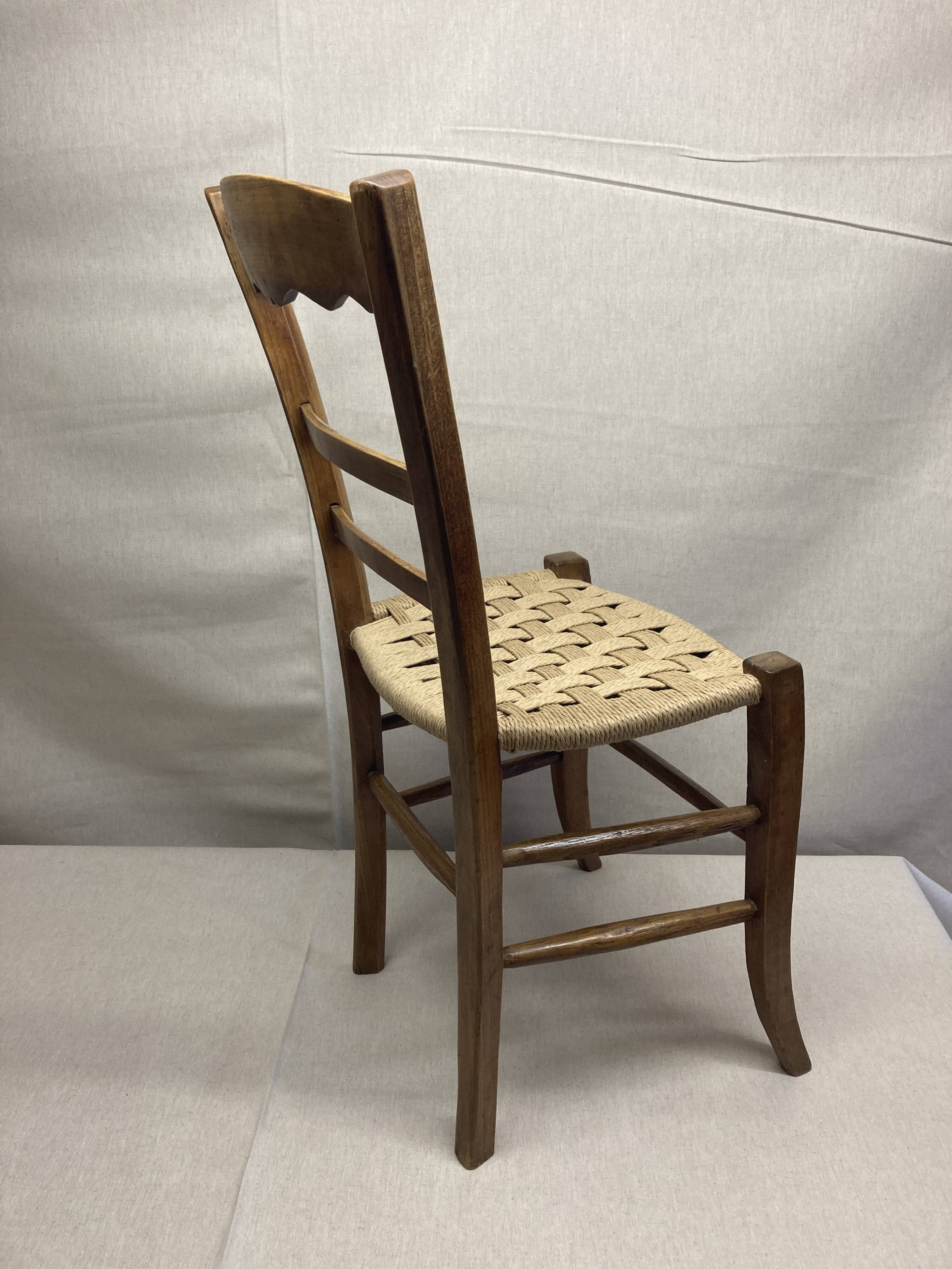 19th-century peasant chair restored – handmade Danish cord weaving
