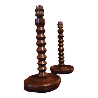 Pair of brutalist 40s lamps