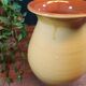 Vintage mustard yellow stoneware vase