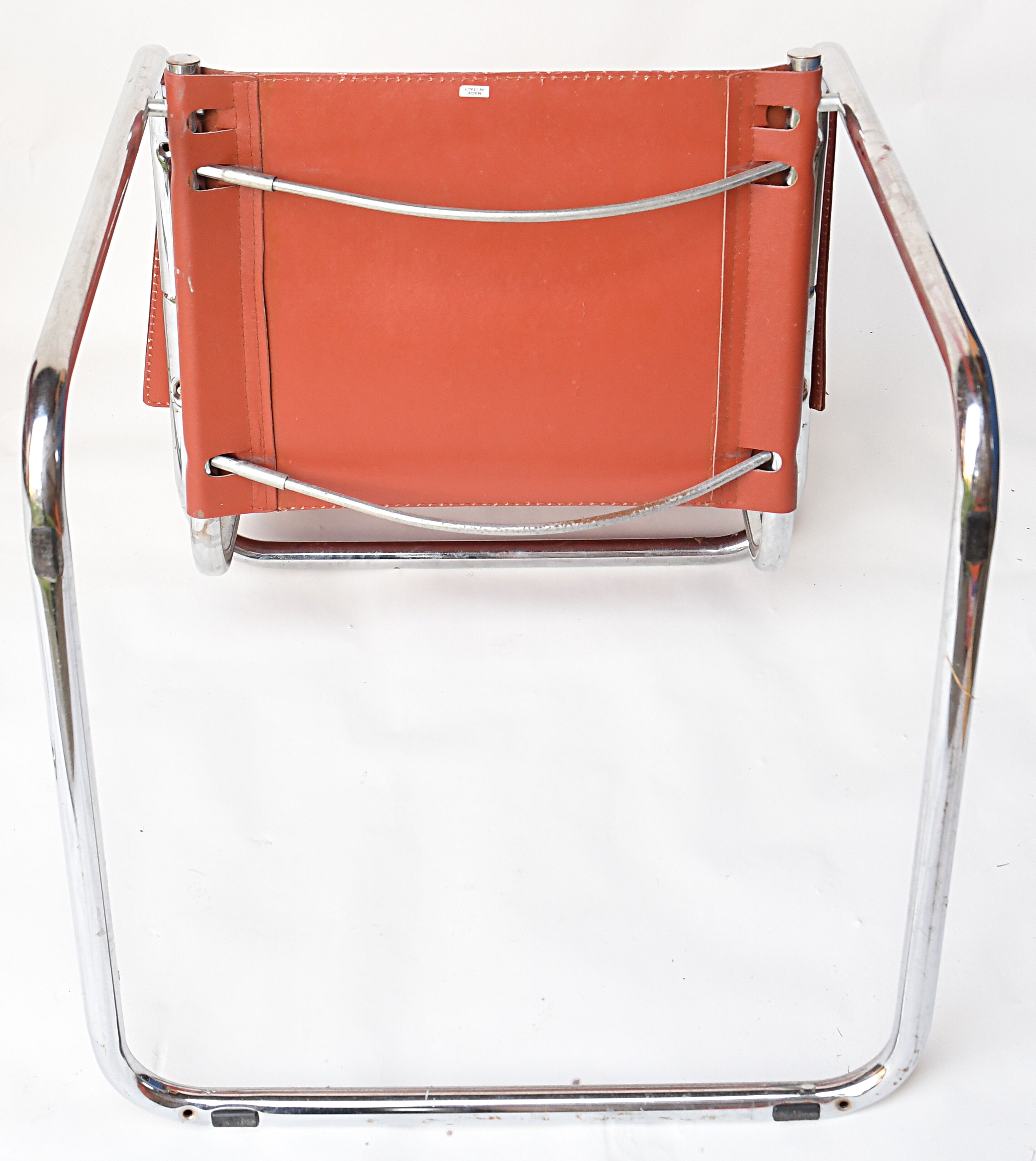 Pair of armchairs in brown saddle leather