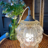 Vintage bubble glass pendant lamp