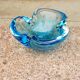 Cendrier en verre de murano de couleur bleue des années 50