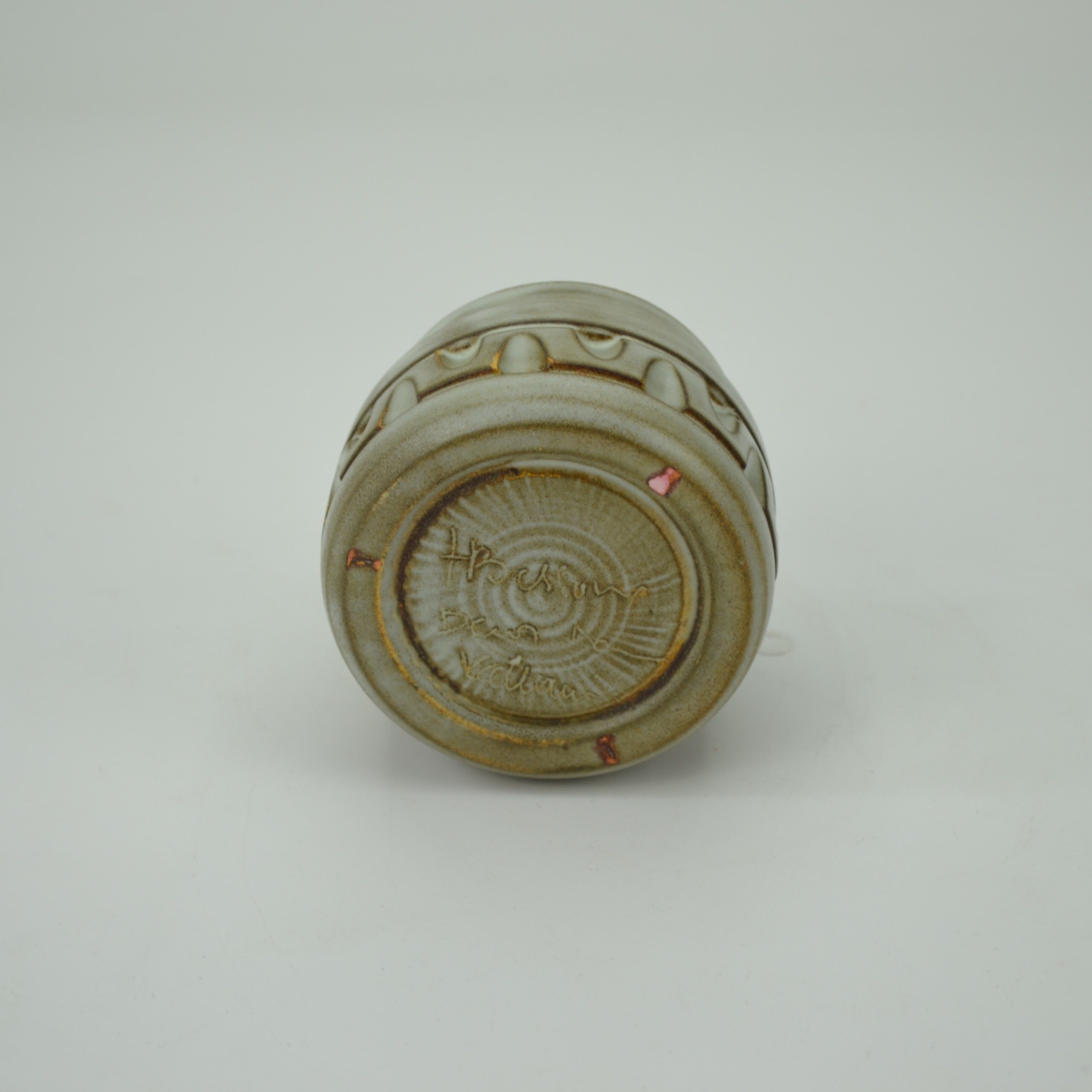 Ceramic coffee set with champlevé décor by Huguette Bessone