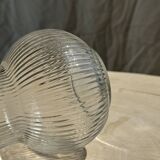 Ribbed glass ball vase