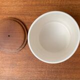 German ceramic box or mid-century biscuit jar with a teak lid by SMF Schramberg Keramik, 1960s