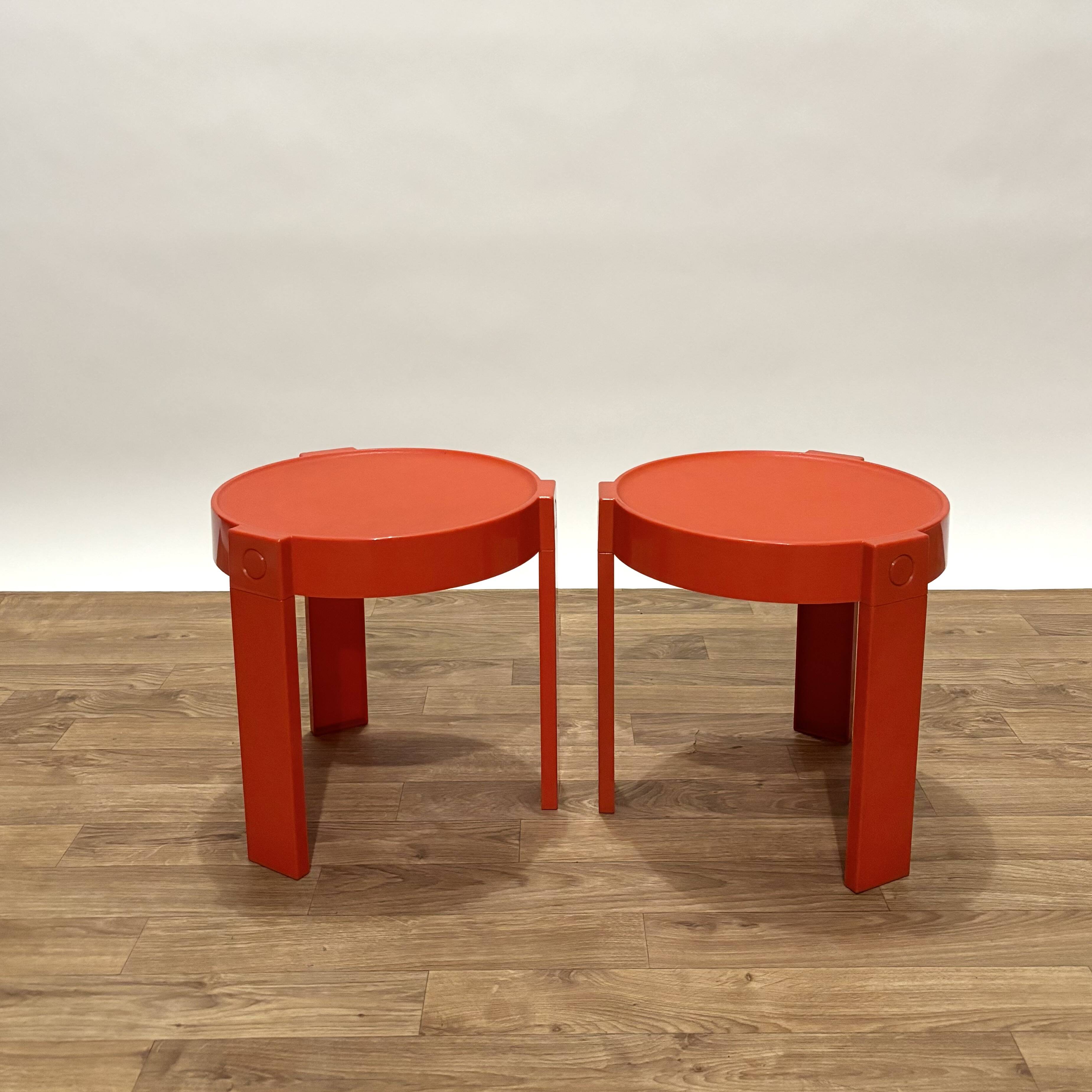 Pair of Prisunic side tables, bedside tables, 1970s