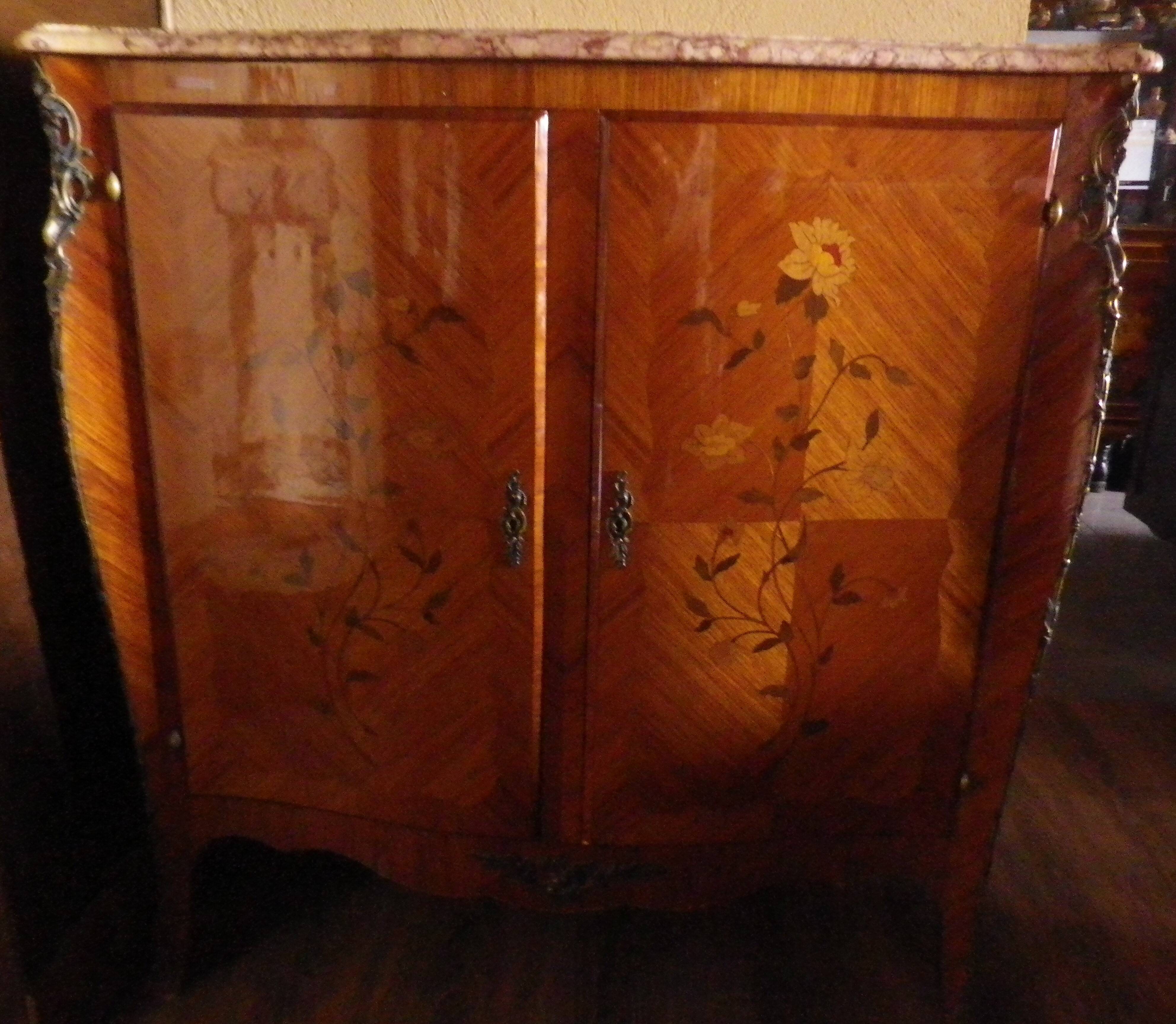 2-door marquetry cabinet