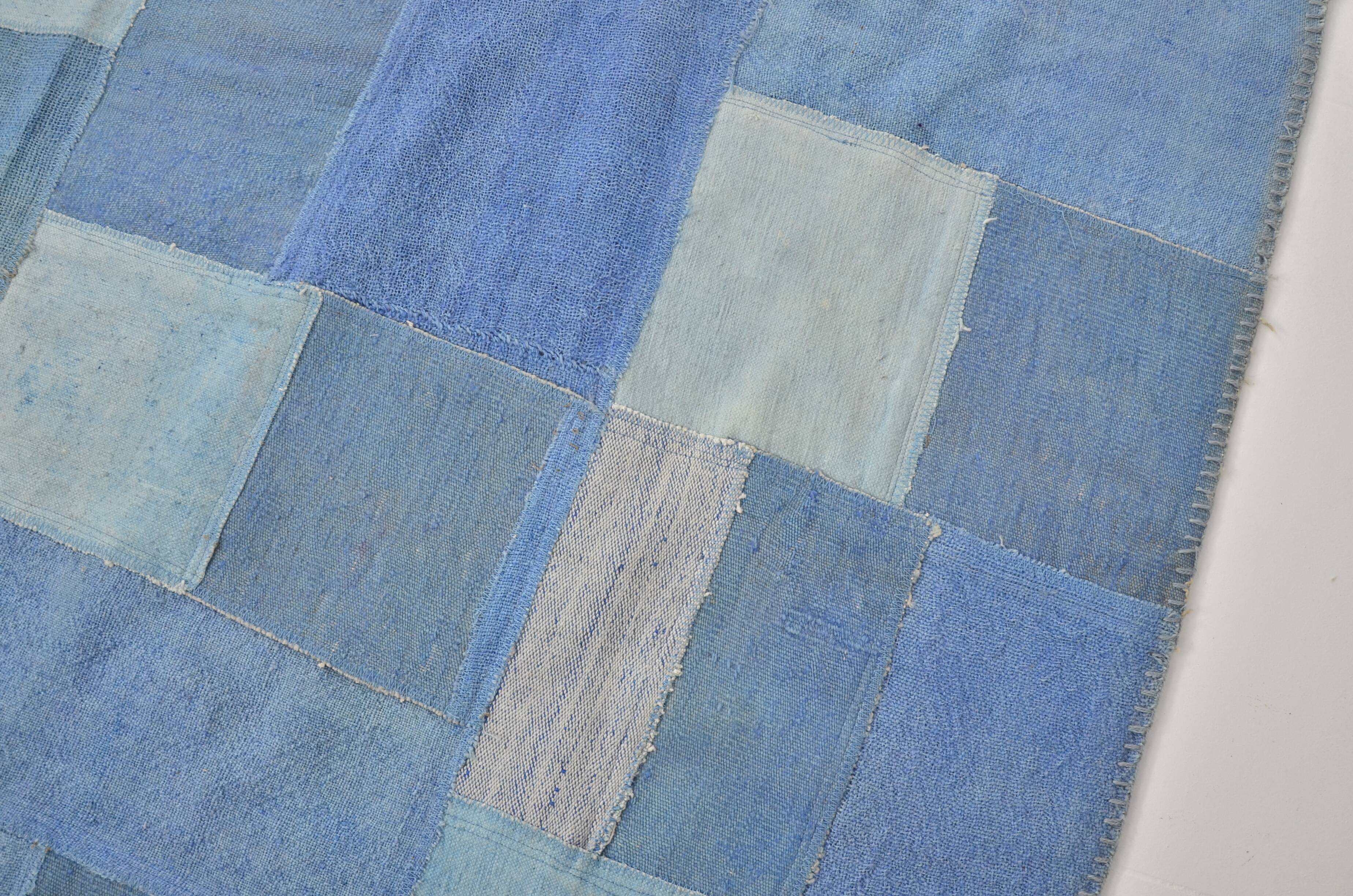 Blue Vintage Turkish Antique Kilim Rug sku 3025