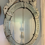 Bevelled venetian mirror, pediment, high 114 cm