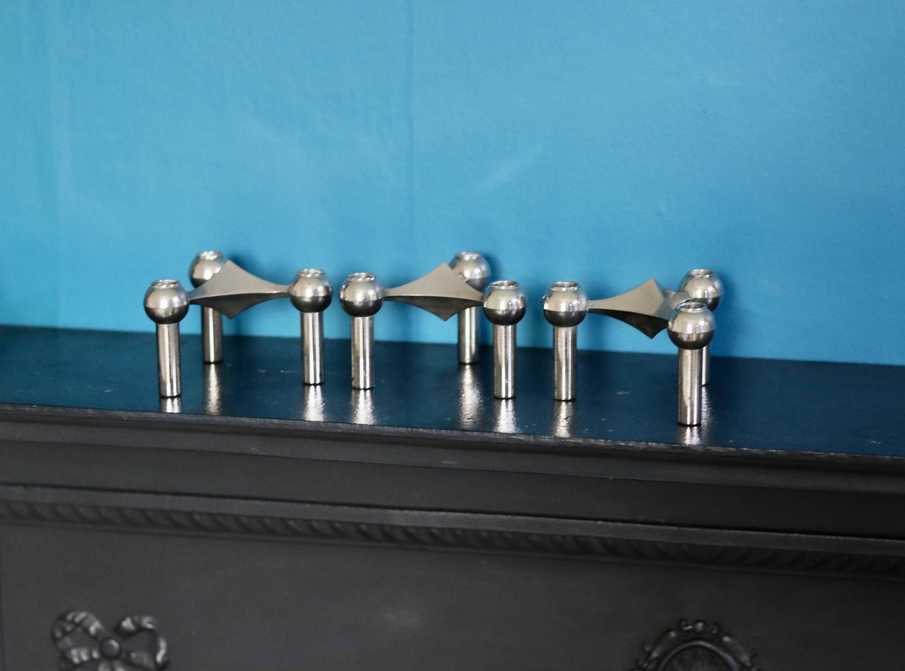 Trio of 1960's vintage candle holder by Stoff Nagel