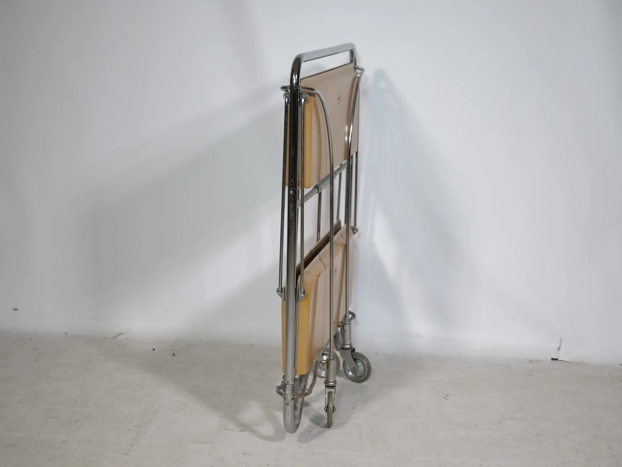 Mid Century Folding Serving Trolley in Chrome by Bremshey, 1960s